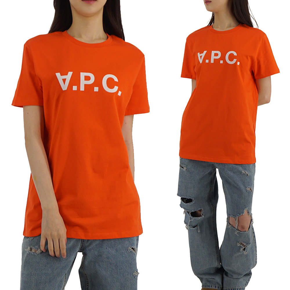 아페쎄 VPC 벨벳 로고 반팔 티셔츠 오렌지 COBQX H26943 GAN - 상품 이미지