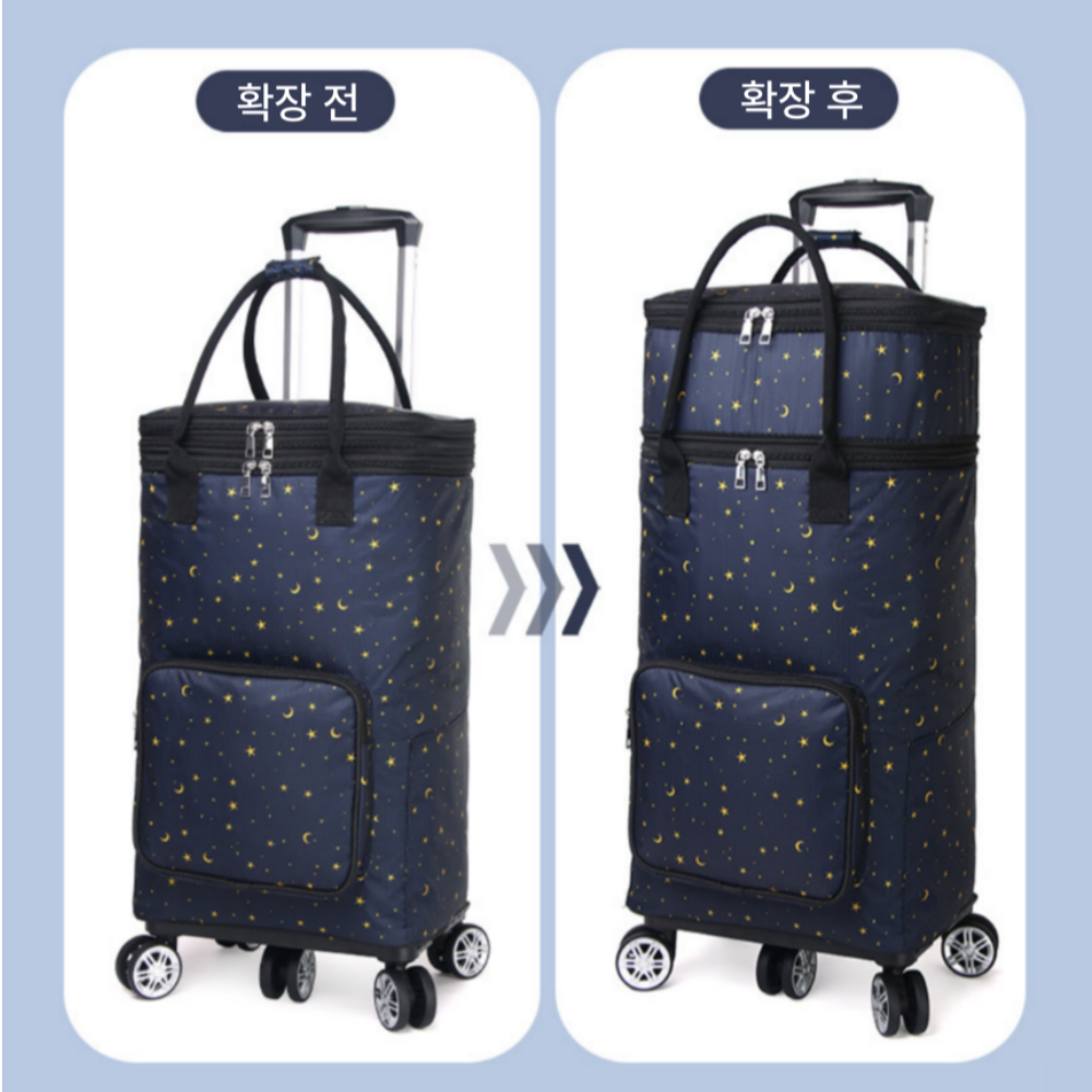 보들램 장바구니캐리어 보온보냉 쇼핑카트 접이식 시장바구니 캐리어 이미지 3