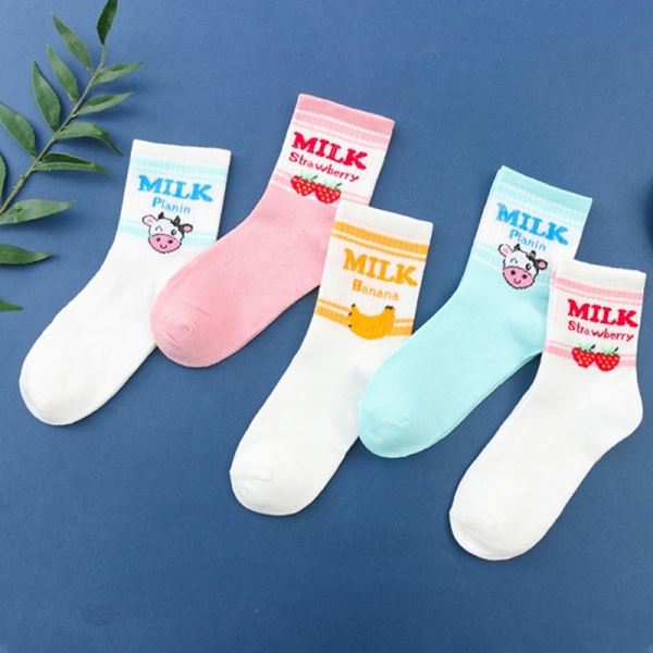 패션양말 양말 20켤레 여성용 우유좋아 중목 - 메인 이미지