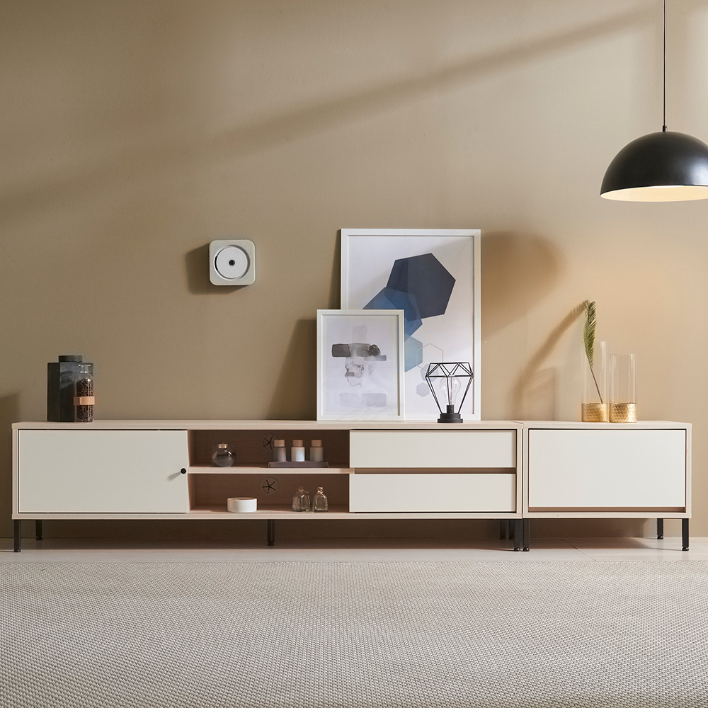 장인가구 하스 슬라이딩 도어 2400 거실장