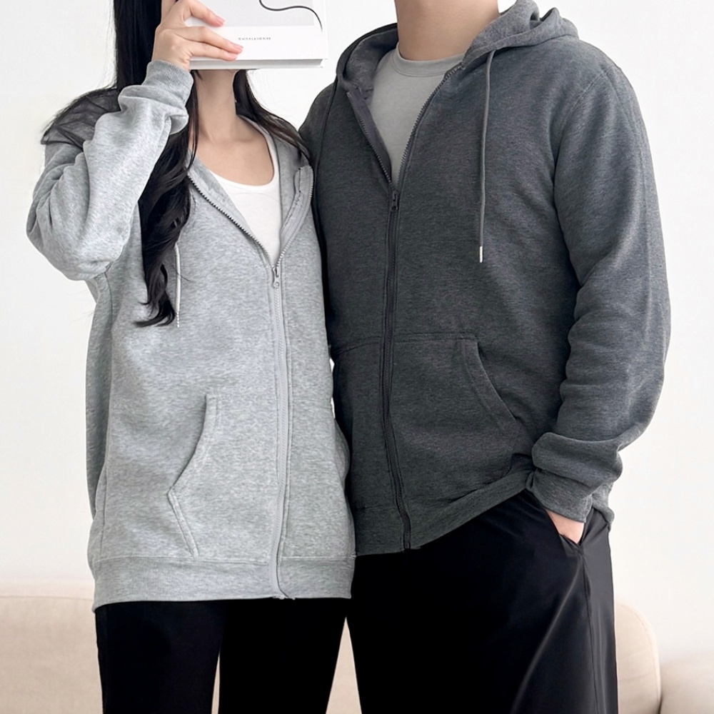 남녀공용 데일리 편한 후드 집업 기본 스타일 편한 트레이닝 자켓 - 3컬러 - 메인 이미지