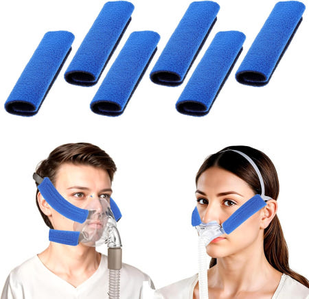 [해외]6팩 CPAP 스트랩 커버 편안한 페이스 패드 대부분의 헤드기어 소프트 유니버설 마스크 케이스 패드에 맞아 붉은 자국과 불편함을 줄여줍니다