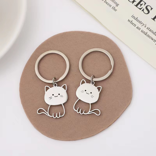 마이캣 고양이 키링 물고기잡는냥 가방 백팩 앞치마 자동차키링 열쇠고리 스테인리스 참 가꾸 - 상세 이미지 2