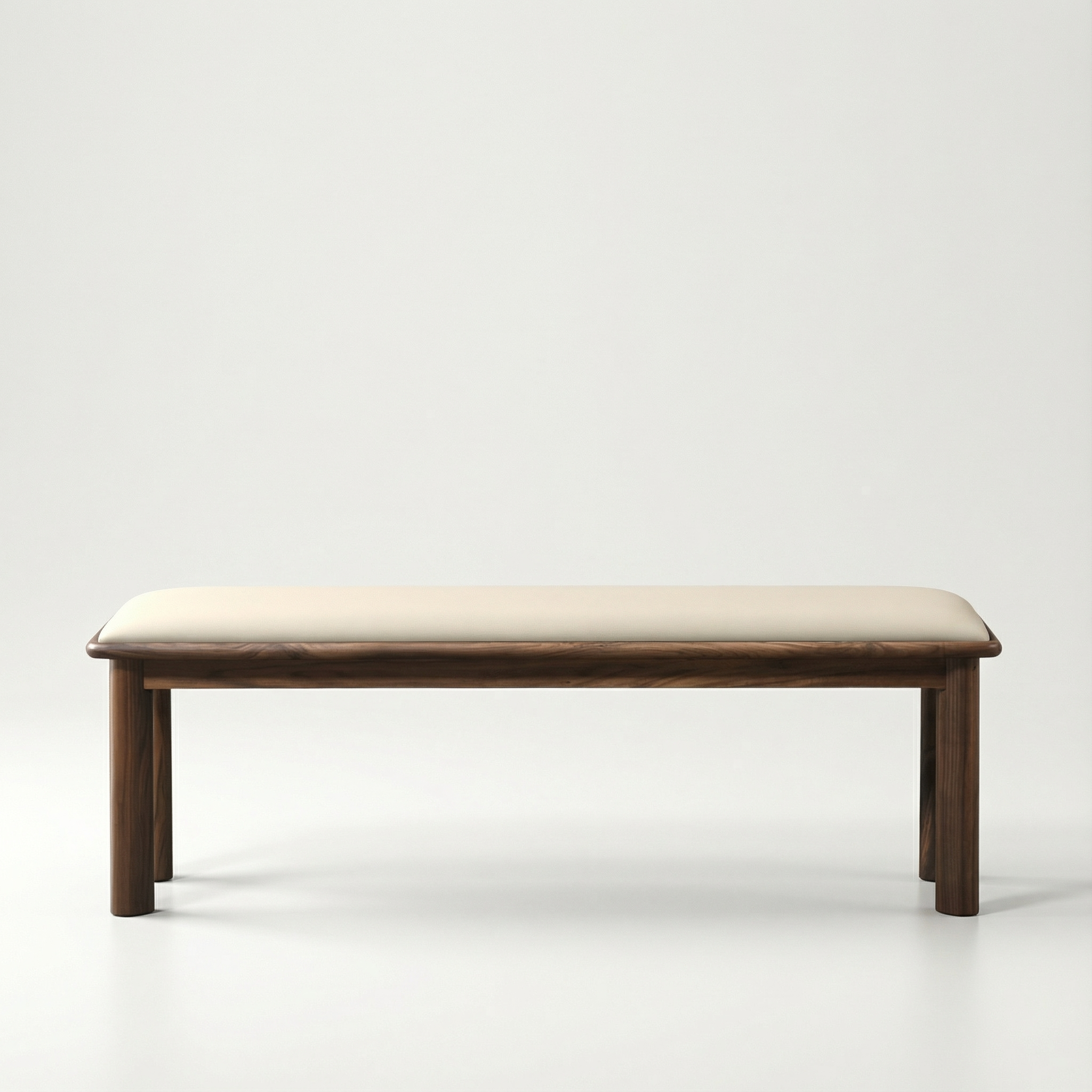 스코나 오니안 호두나무 월넛 원목 실리콘레더 가죽 3인 등받이 벤치 의자 1400