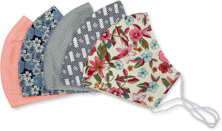 [해외]호프 러브 샤인 페이스 마스크 조절 가능 필터 포켓 재사용 통기성 세탁 천 여성 남성용 - 5팩 Well Mixed - 5 Pcs