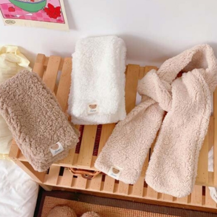 여성 여자 양털 목도리 데일리 캐주얼 러블리 일상 겨울 머플러 양모 패션 악세사리 소품 용품 - 메인 이미지