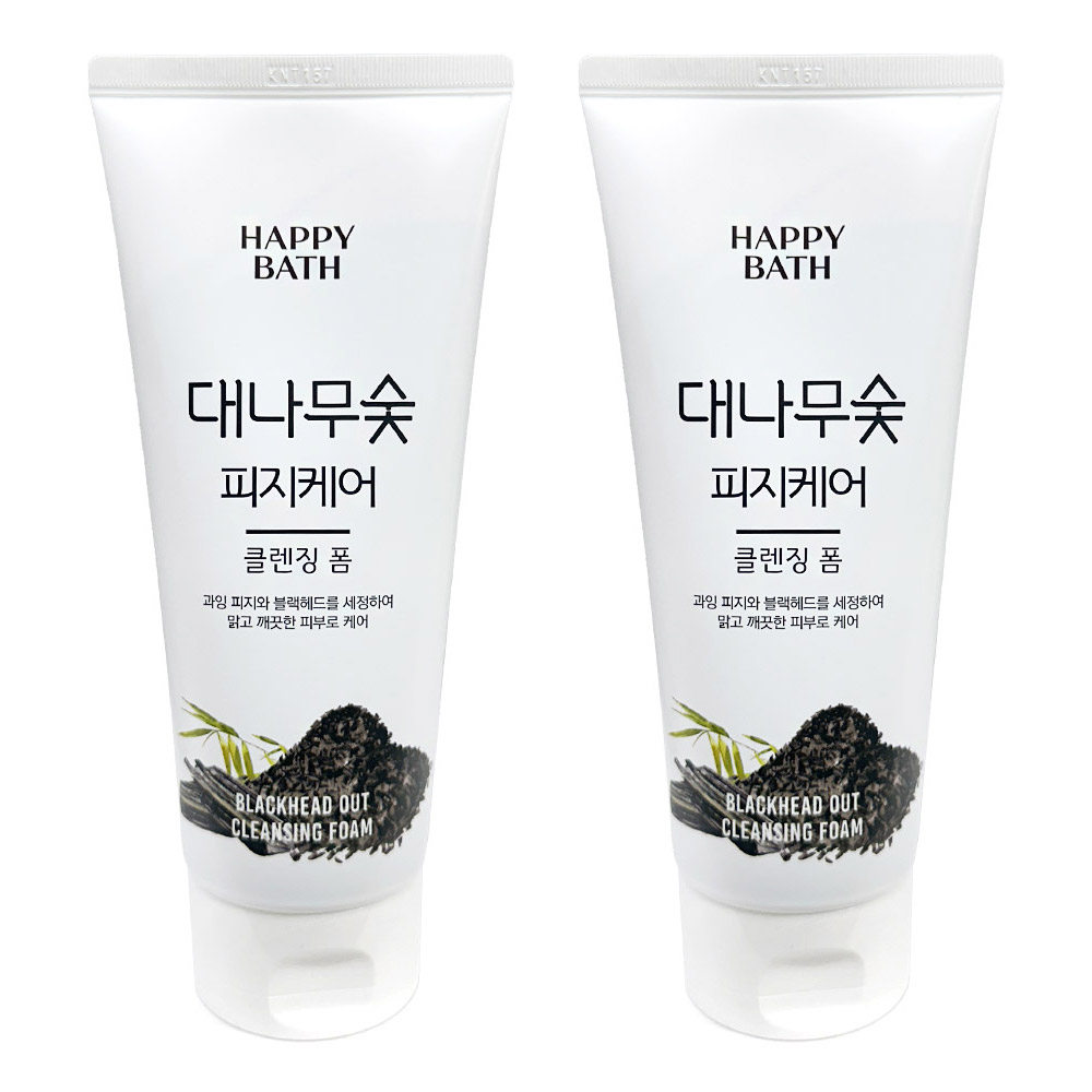 해피바스 대나무숯 피지흡착 클렌징폼 200g 2개 - 메인 이미지