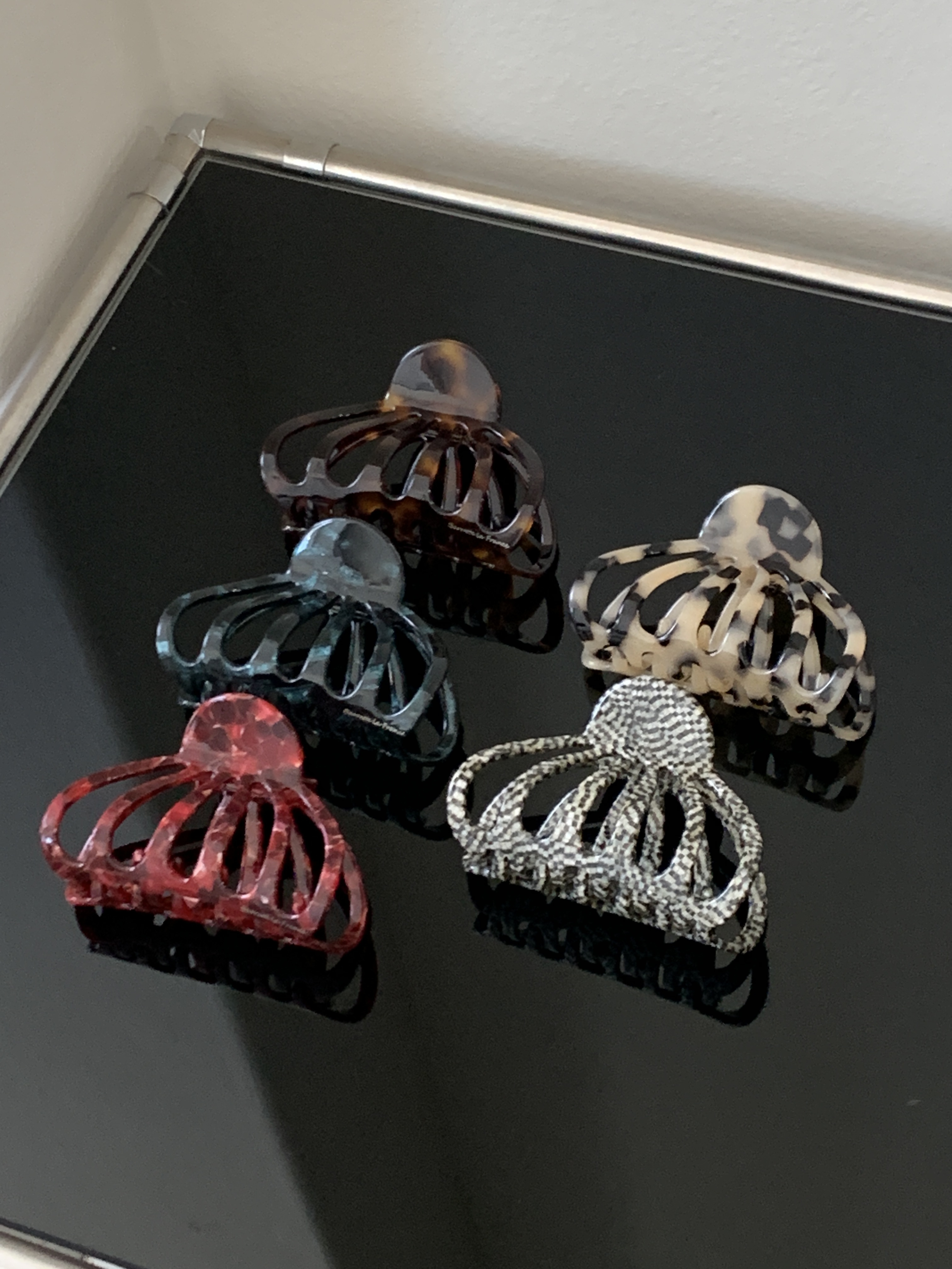 Barrette La France, 크라운 헤어클로 - 올림머리 프랑스 마블 숱많은 집게핀 - 상품 이미지