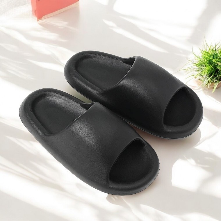 편안한 쿠션 슬리퍼 사무실슬리퍼 270-275mm(블랙) - 상품 이미지