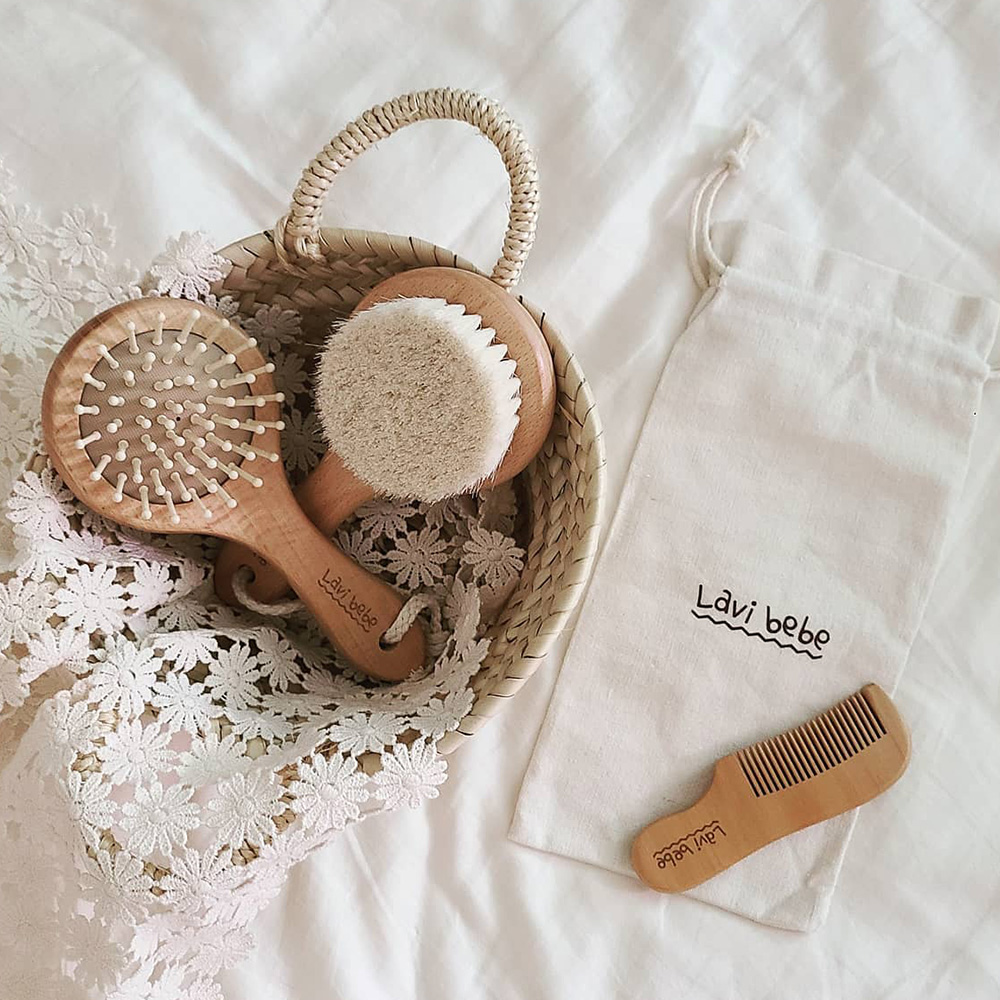 라비베베 아기빗 브러쉬 아기 머리빗 3종세트 출산선물 유아이발 두피관리