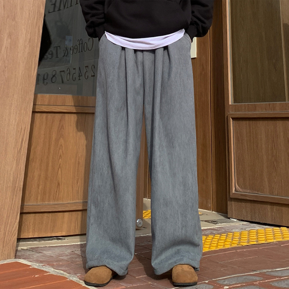 남자 넬슨 겨울 기모 2단기장 앞주름 버뮤다 스트링 코듀로이 밴딩팬츠 제품 이미지