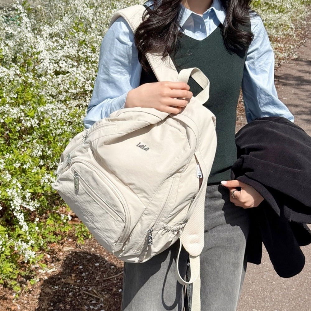 귀여운 데일리 나일론 백팩 - 상세 이미지 3