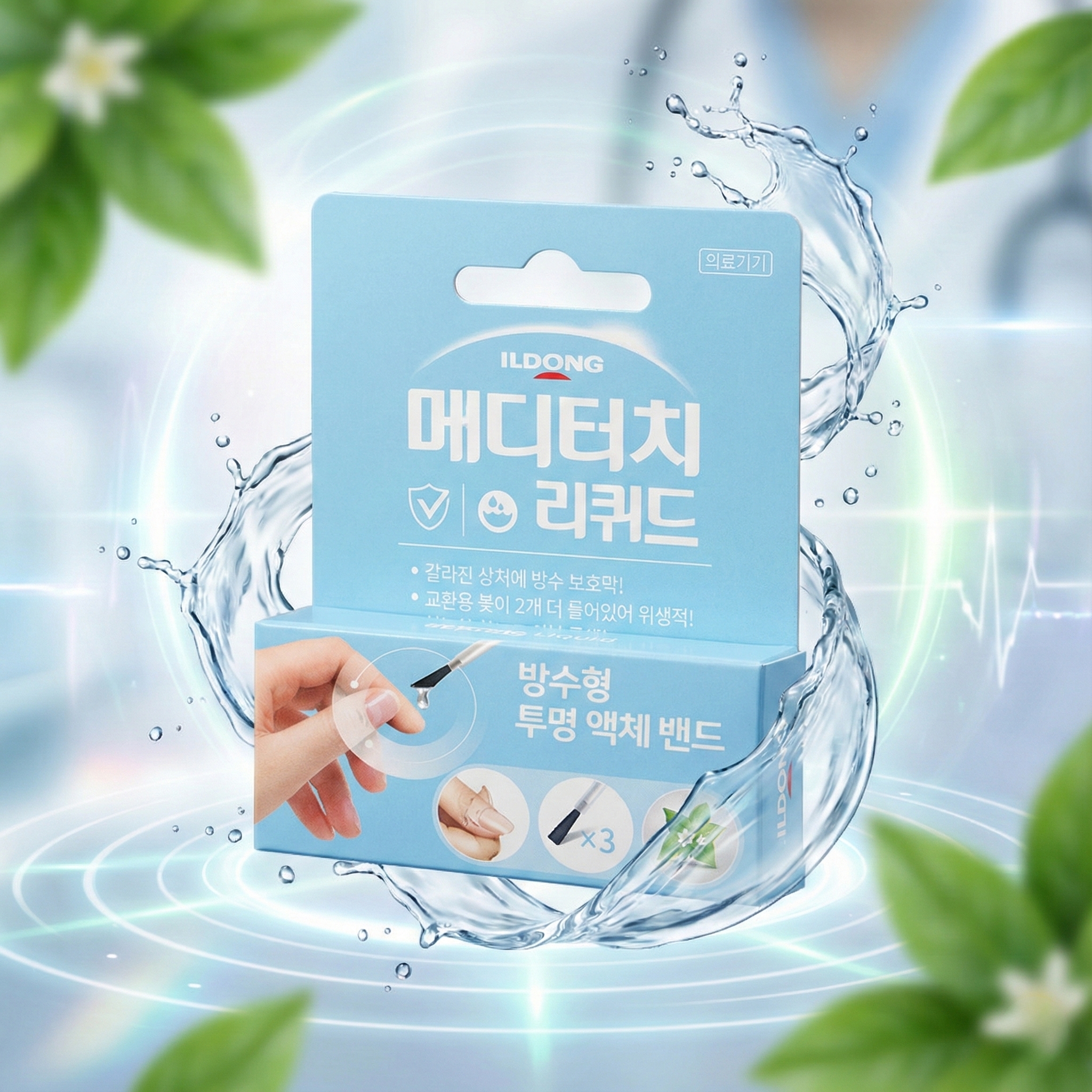메디터치 리퀴드 가벼운 상처 액상 액체 밴드 드레싱 투명 방수 아쿠아 손끝 - 상품 이미지
