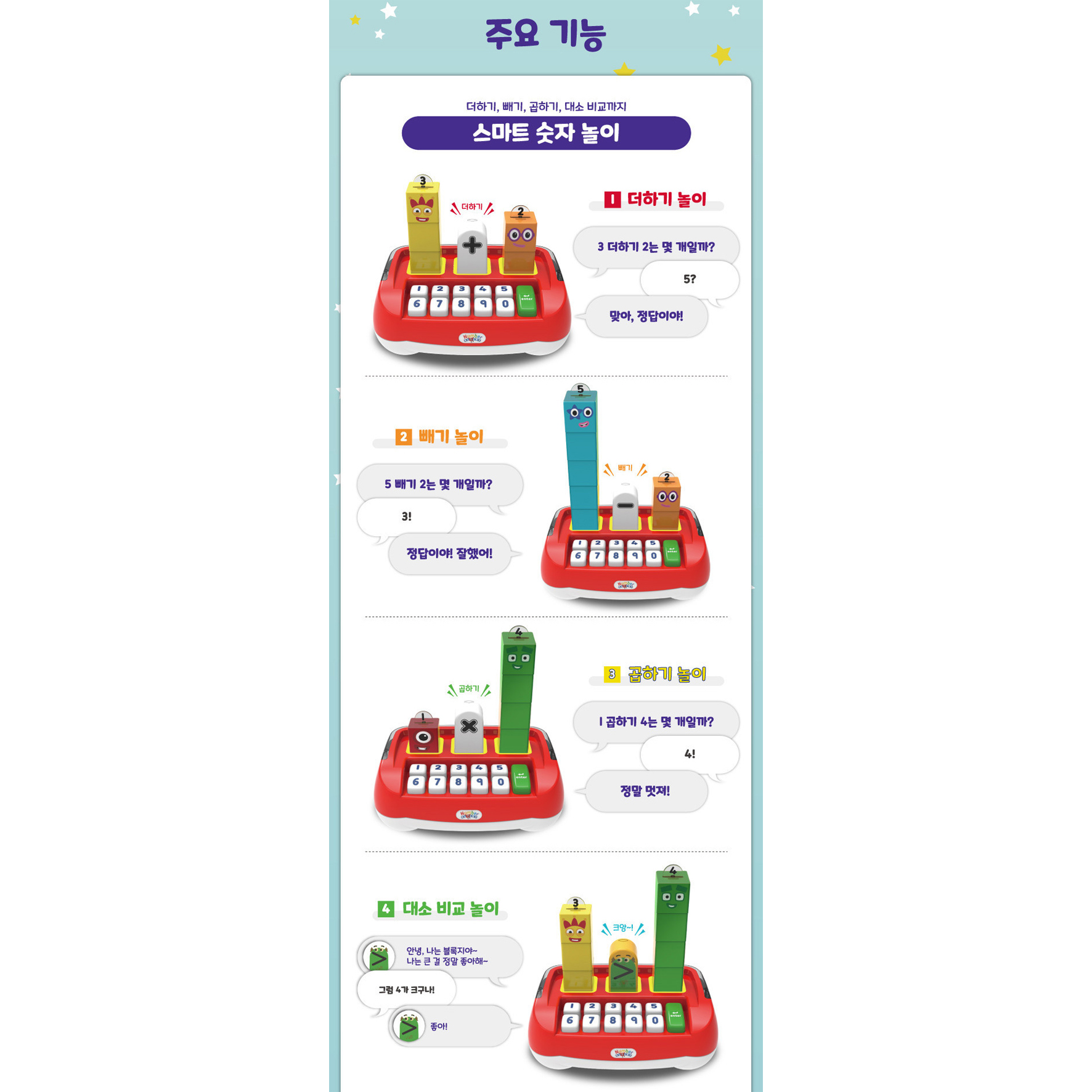 넘버블록스 스마트블록 블럭 놀이 세트 기초 수개념 한영버전 어린이 연산놀이학습 이미지 7