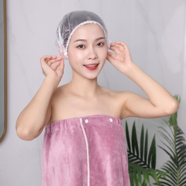 일회용 비닐 샤워캡 위생모자 헤어캡 100매 - 상품 이미지