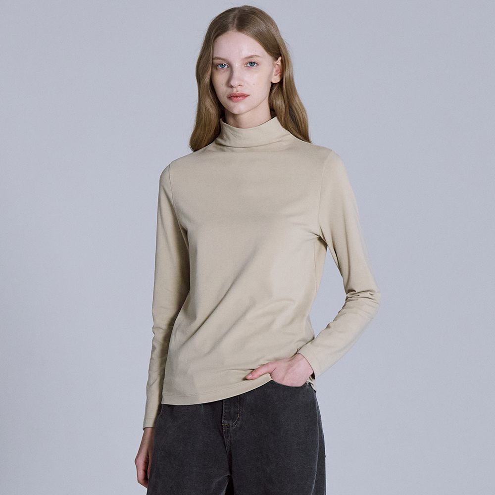 면모달 스판 하이넥 긴팔티셔츠 제품 이미지