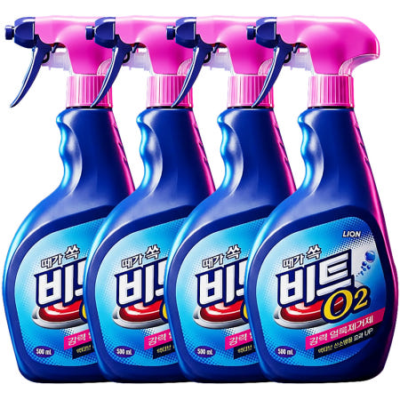 라이온코리아 비트 O2 스프레이 강력 얼룩제거제 500ml 4개