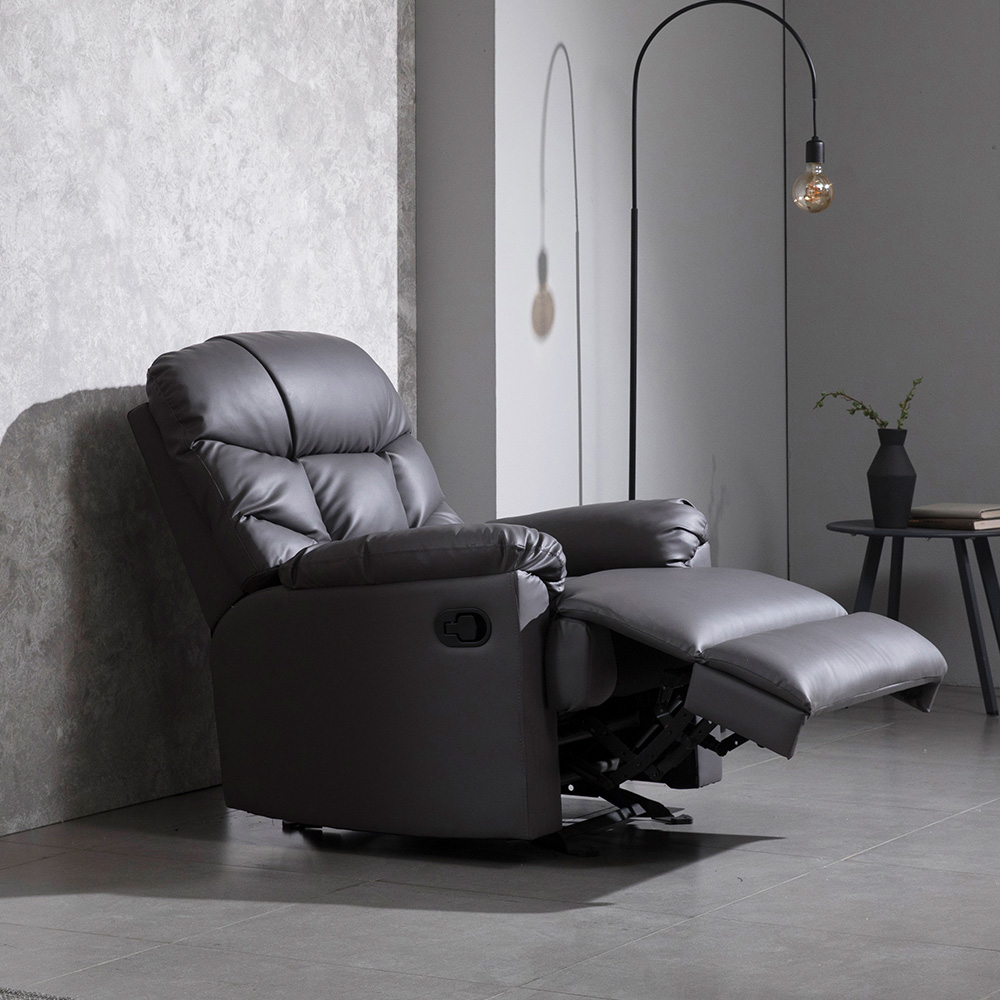 장인가구 테베즈 1인용 리클라이너 소파 의자 그레이