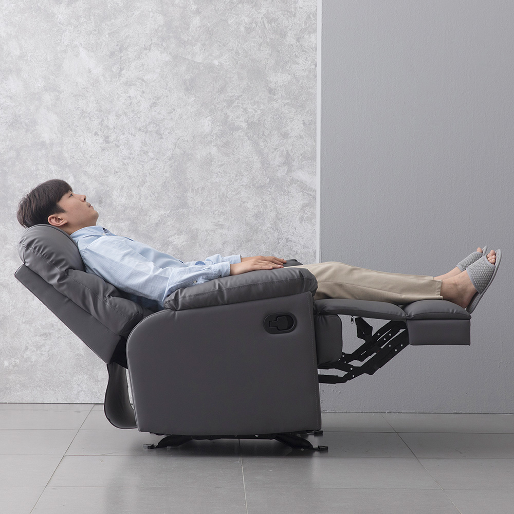 장인가구 테베즈 1인용 리클라이너 소파 의자 그레이