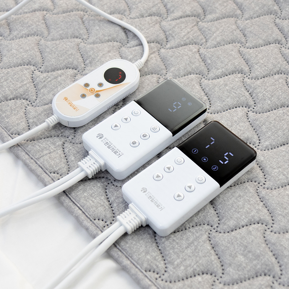 한일의료기 탄소매트 전기매트 온열매트 전자파없는 침대 전기장판 1인용 싱글 플라밍 그레이