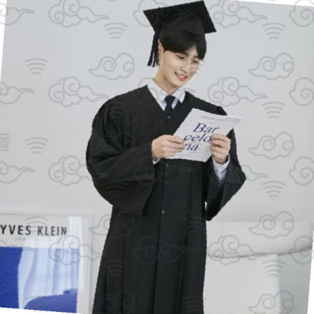 졸업식 학사모 학위복 남녀공용 졸업가운 교복 박사모 단품 졸업사진 촬영용 학교 의상 검정색 정장