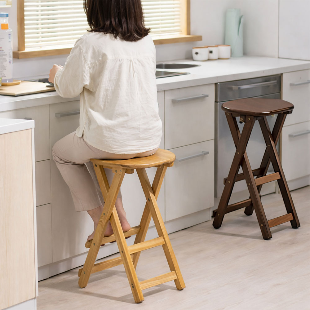 원목 아일랜드식탁의자 접이식 홈바의자 바스툴 바체어 빠의자 일반형 제품 이미지