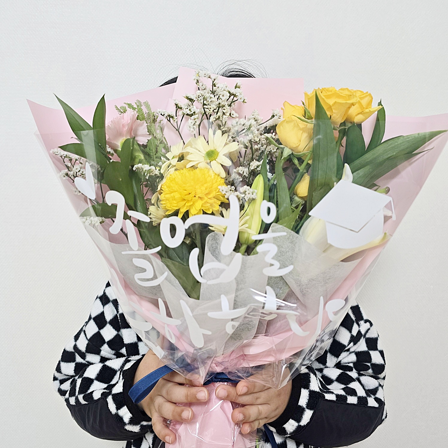 졸업식토퍼생화꽃다발, 핑크, 졸업식 레터링 토퍼 기본포함, 1개 추가옵션 선생님감사꽃다발 이미지 8
