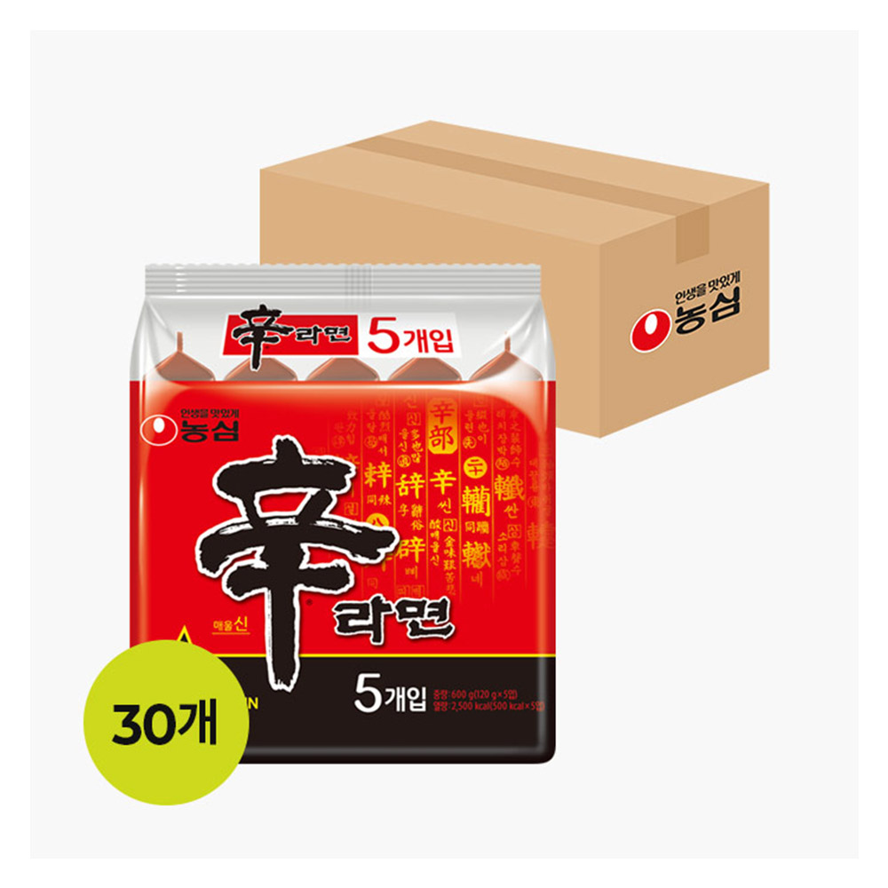 농심 신라면(봉지)120gX30개입(1박스) - 메인 이미지