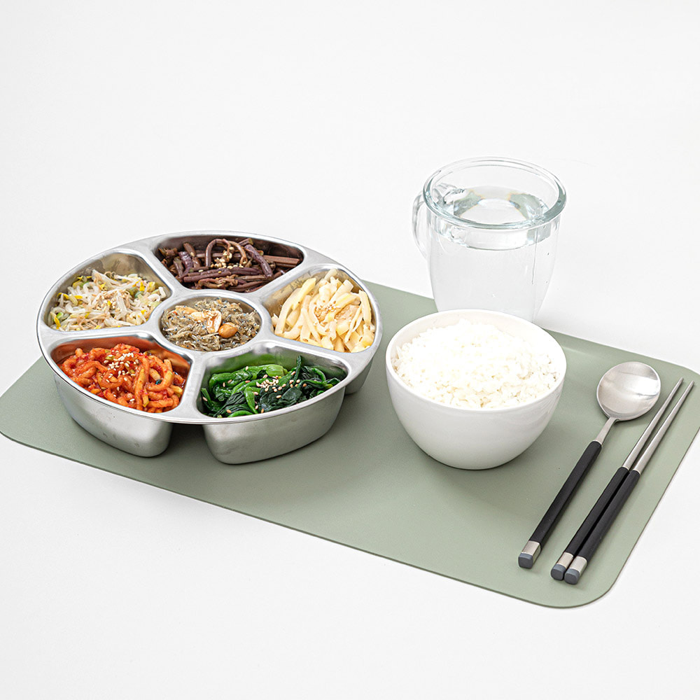 올비아 스텐304 멀티 원형 칸칸 찬합 분리형 반찬통 1개, 3호6구 227mmx49mm - 상세 이미지 4