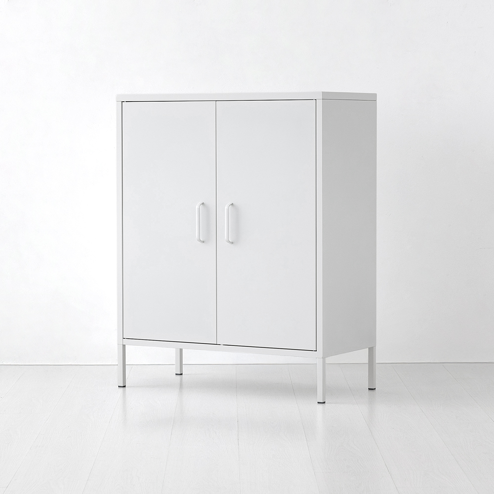 MKB 캐비넷 모던세로중 2문 수납장 8001015 80x40x102, 3단, 화이트 4893.3480