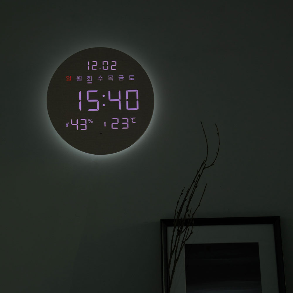 오아 데이클락 LED 벽시계 온습도 무소음 디지털 벽걸이 시계 거실 사무실 인테리어