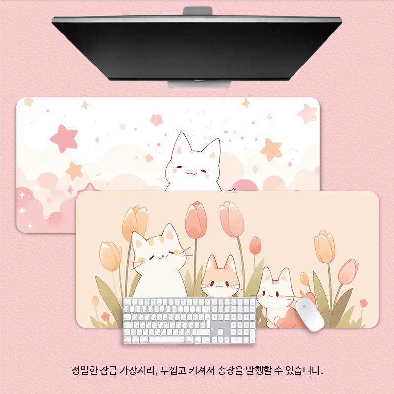 귀여운 캐릭터 게이밍 마우스 장패드 데스크매트 사무용 고품질 매트 고양이 487 - 상세 이미지 2