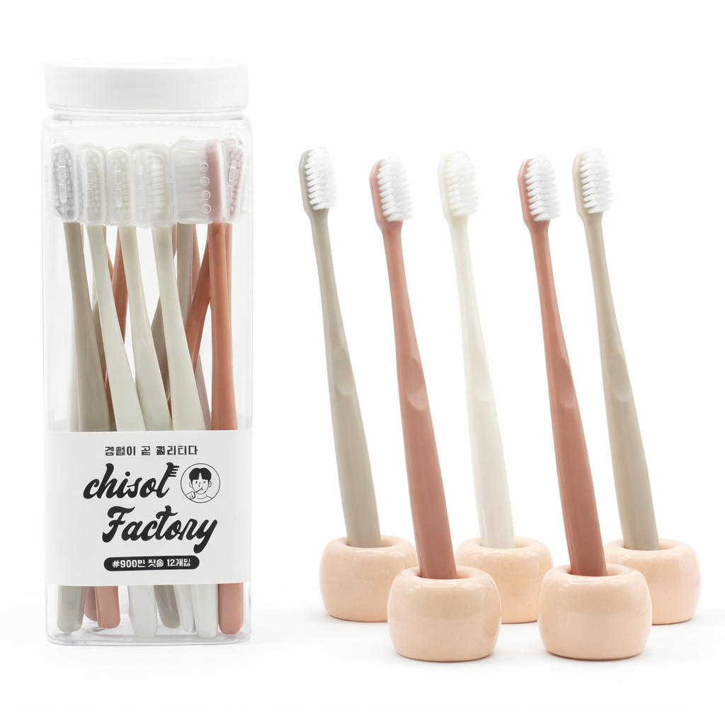칫솔공장 치과용 칫솔 이중미세모/일반모 작은헤드 어금니 12개입 제품 이미지