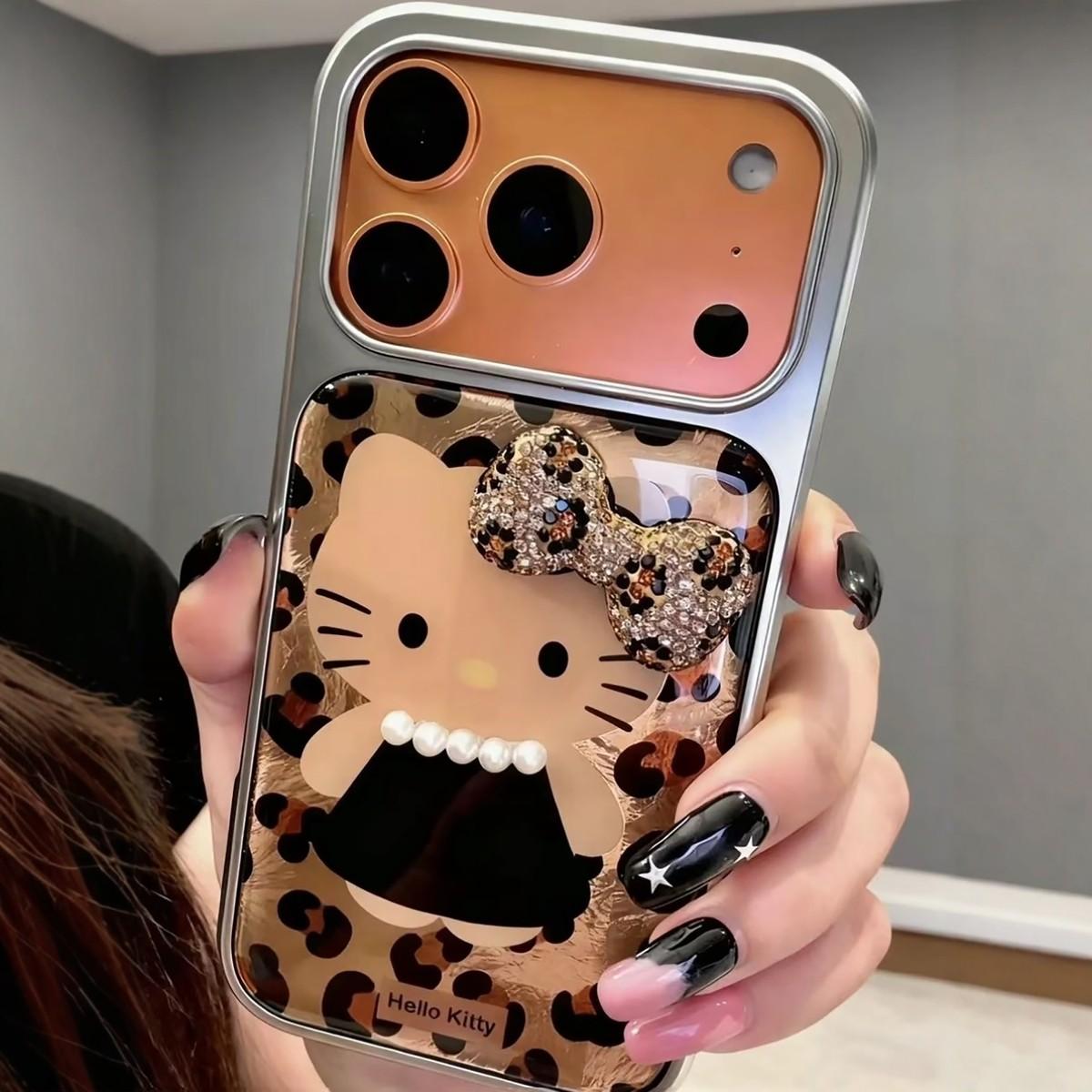 17프로맥스 레오파드 블랙 케이스 귀여운 하드커버 도금 iPhone 16 plus - 상세 이미지 4