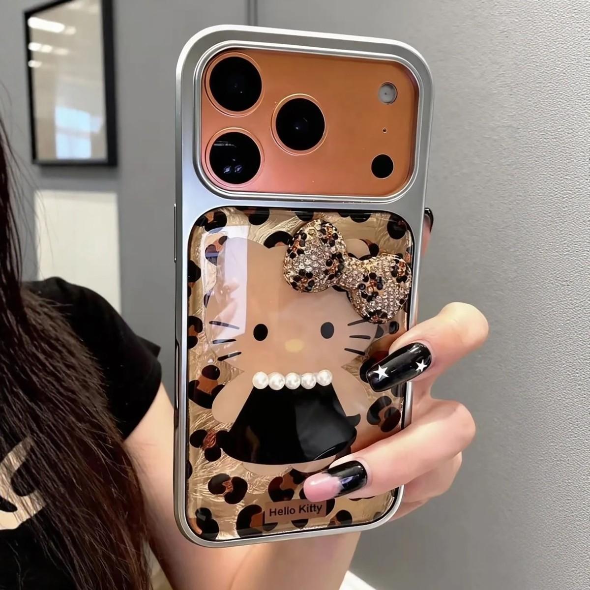 17프로맥스 레오파드 블랙 케이스 귀여운 하드커버 도금 iPhone 16 plus - 상세 이미지 2