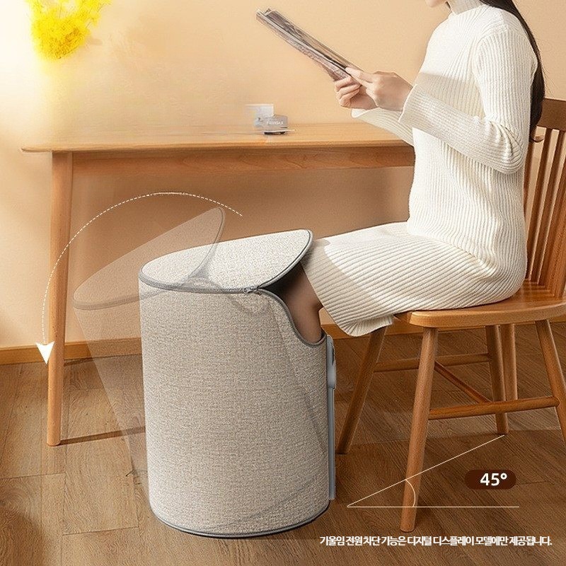 사무실 발난로 책상 히팅패드 접이식 파티션히터 다리 온열기 그레이 특가형 분리 상단 덮개 2단계 온도 - 상세 이미지 4