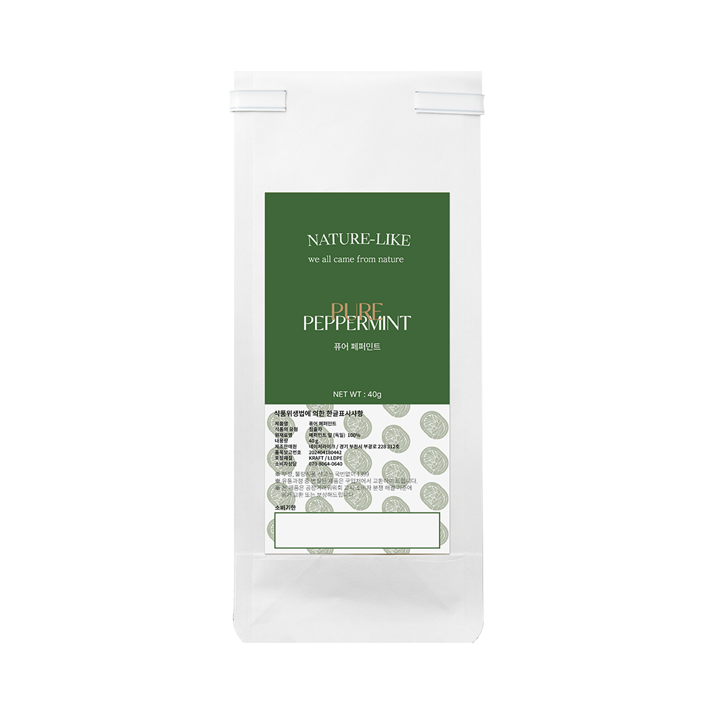 네이처라이크 퓨어 페퍼민트 유기농 순면티백 잎차 40g, 1개 - 상품 이미지