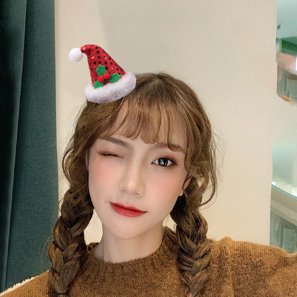 산타모자 머리핀(11cm) 크리스마스 머리삔 - 상품 이미지