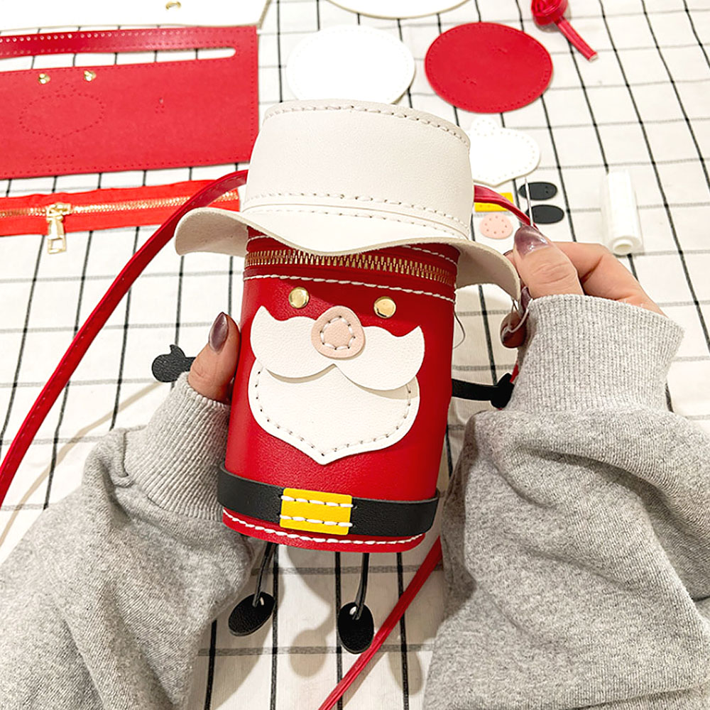 DIY가죽가방 DIY 손바느질 가죽가방 키트 산타미니백 집콕놀이 손바느질가방 - 메인 이미지