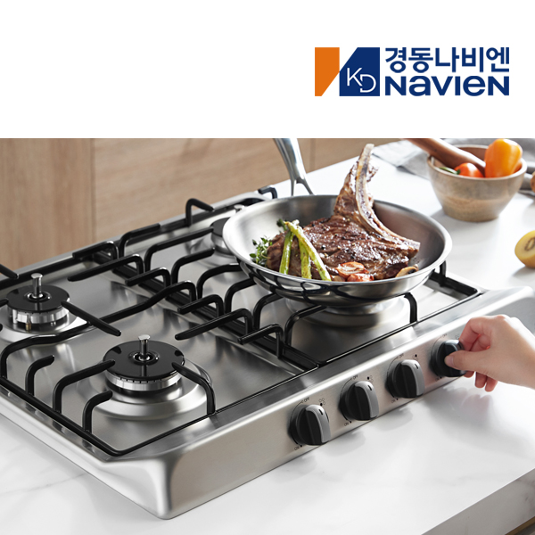 나비엔매직 4구 빌트인 가스쿡탑 레인지 코드식 560x480 GRB9004NASS LNG