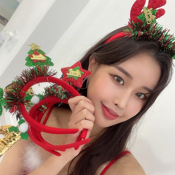소품 이벤트 반짝크리스마스머리띠 성탄절 액세서리 파티소품 이벤트소품 크리스마스머리띠 파티머 - 상품 이미지