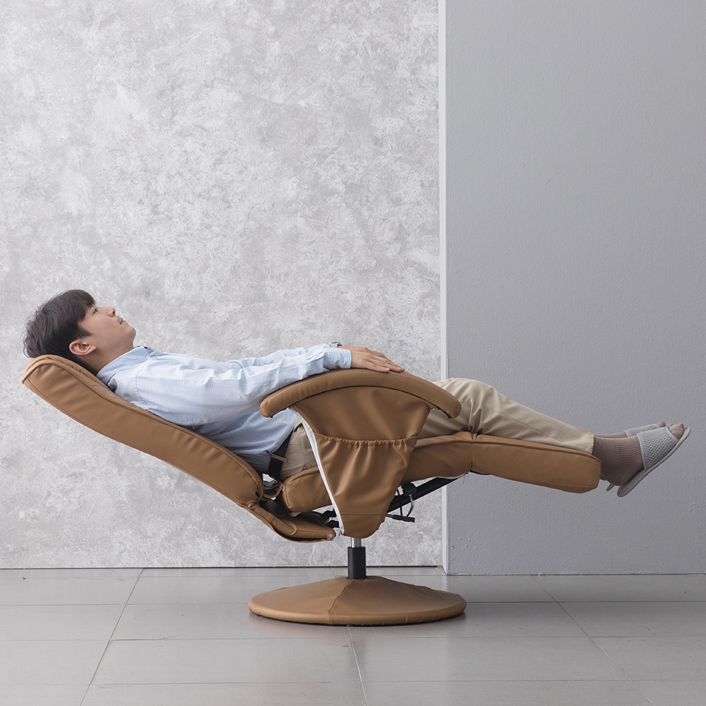 장인가구 밀라노 1인용 리클라이너 소파 브라운