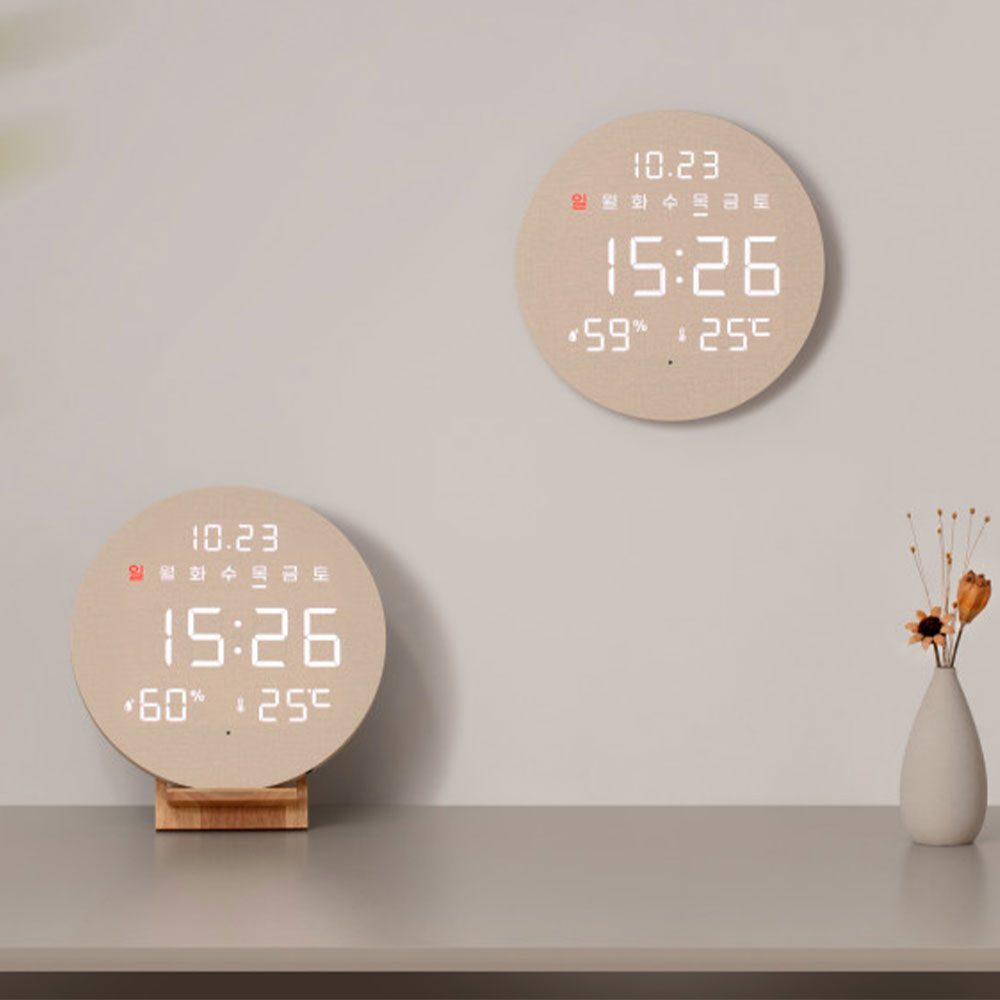 오아 데이클락 LED 벽시계 온습도 무소음 디지털 벽걸이 시계 거실 사무실 인테리어