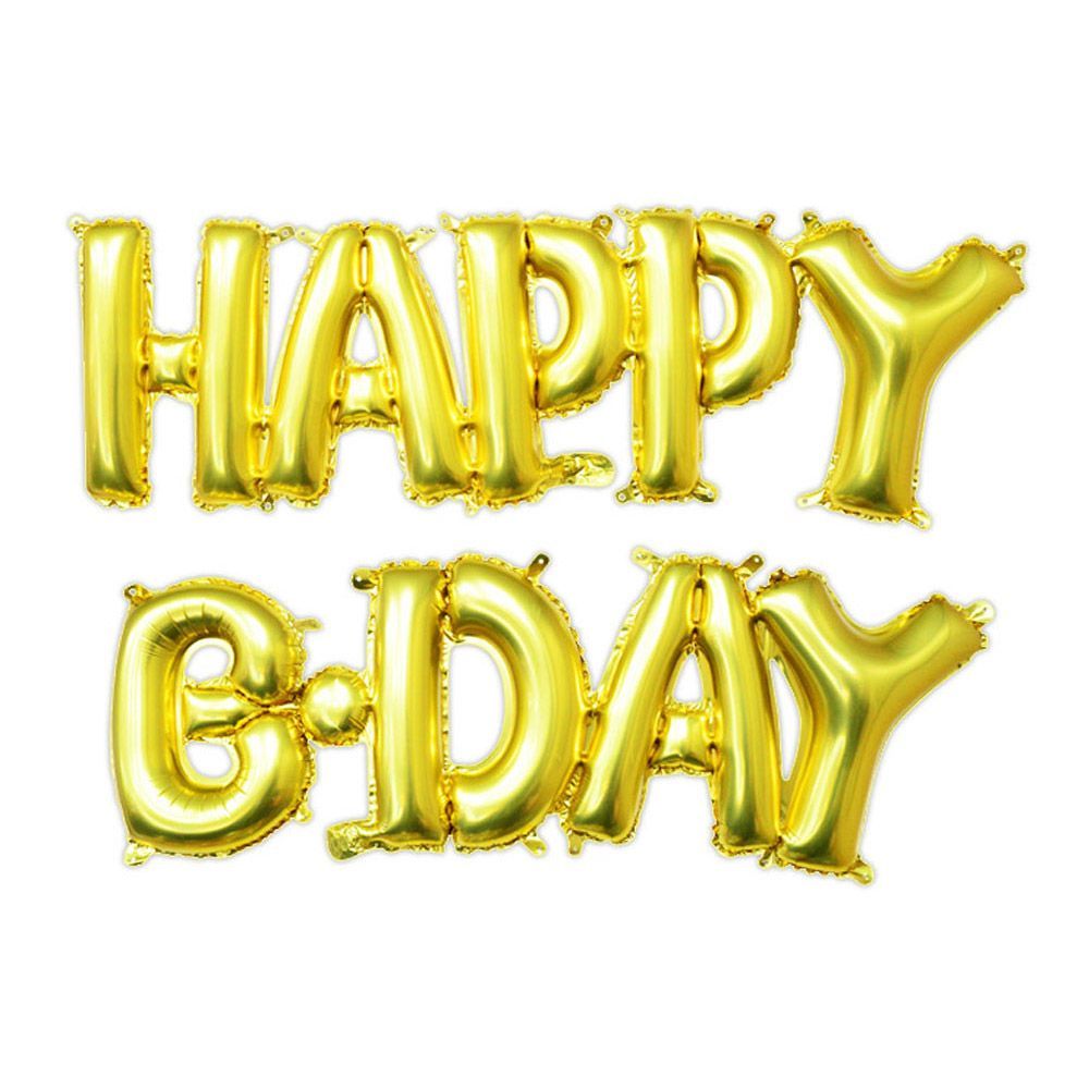 해피파티 이벤트 생일 풍선 HAPPY B-DAY 골드 - 메인 이미지