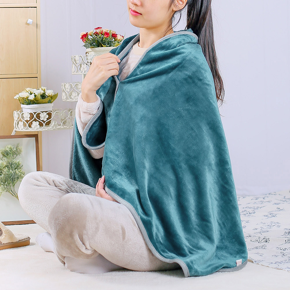 무릎담요 똑딱이단추 극세사 망토 담요(70x130cm)거실 차박담요 어깨담요 - 상세 이미지 3