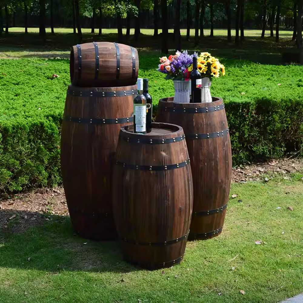 오크통 장식 인테리어 소품 빈티지 우드 데코 위스키 100x49cm - 상세 이미지 4