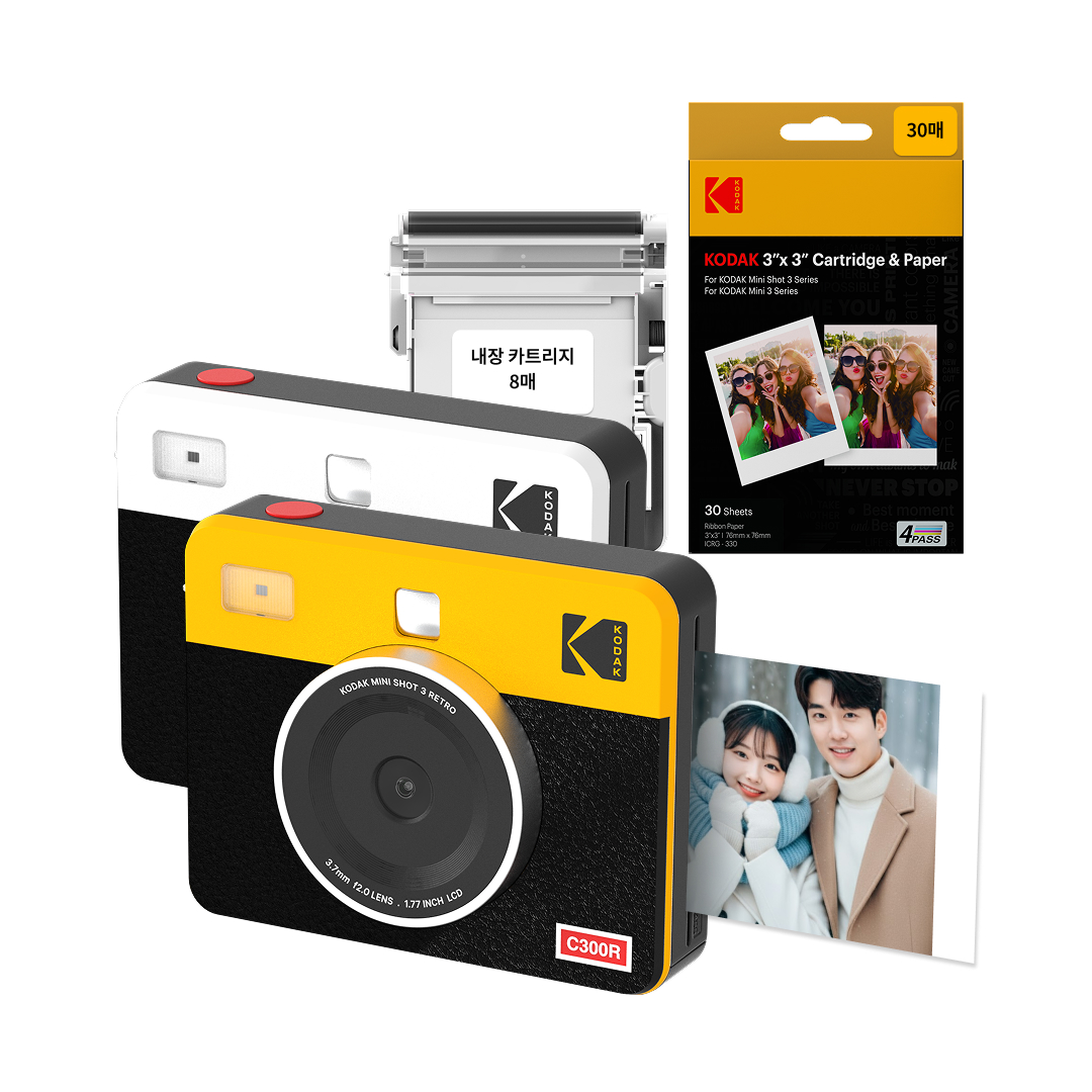 코닥 포토프린터 필름카메라 미니샷 3 레트로 + 카트리지 38매 번들 C300R 제품 이미지