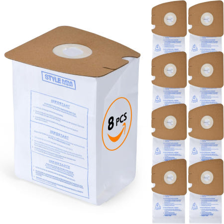 유레카 마이티 진드기 3670 및 3680 캐니스터 진공청소기용 8팩 스타일 MM 진공백 u2013 부품 60295 60295A 60295B 60295C 60296 60297A를