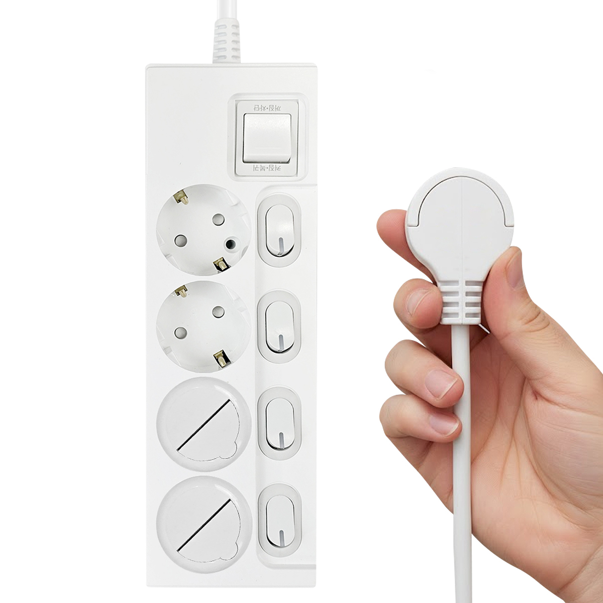 원스탑 제로갭 국산 슬림 납작 멀티탭 4구 개별스위치 안전커버포함 1m 제품 이미지