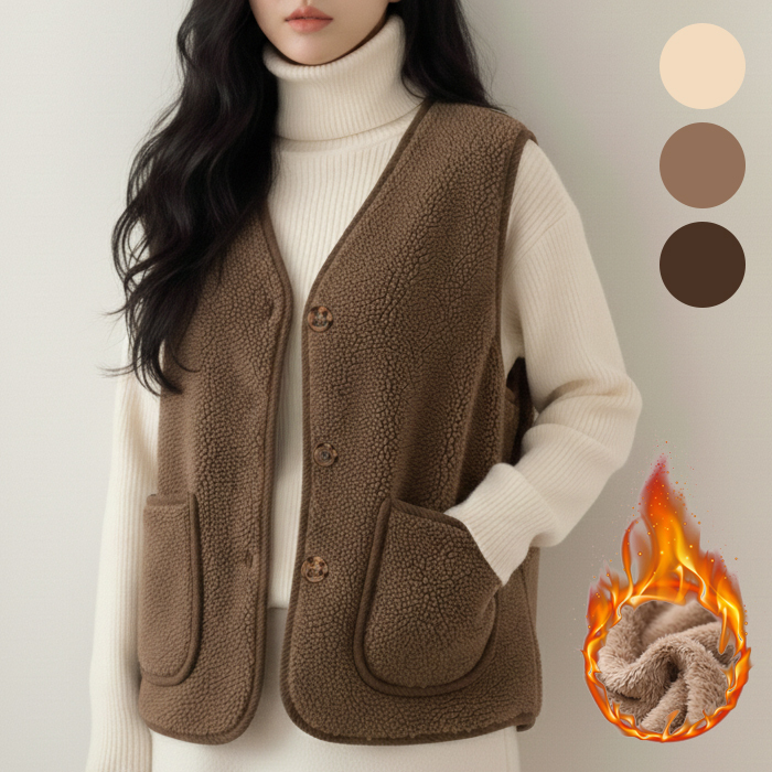 테디 뽀글이 융털 조끼 3color 2size - 상품 이미지